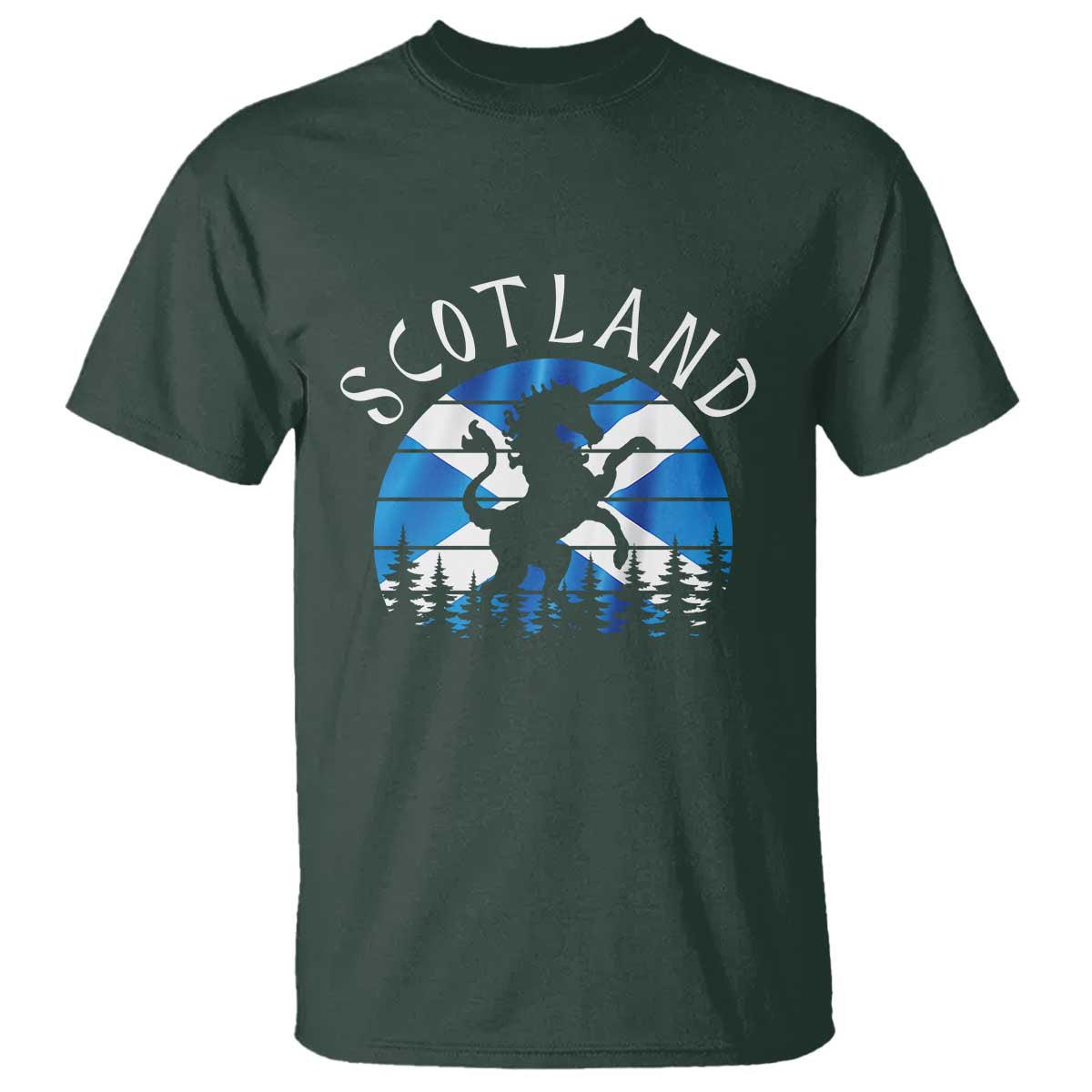 Funny Scotland Unicorn Scottish Flag Saltire T Shirt