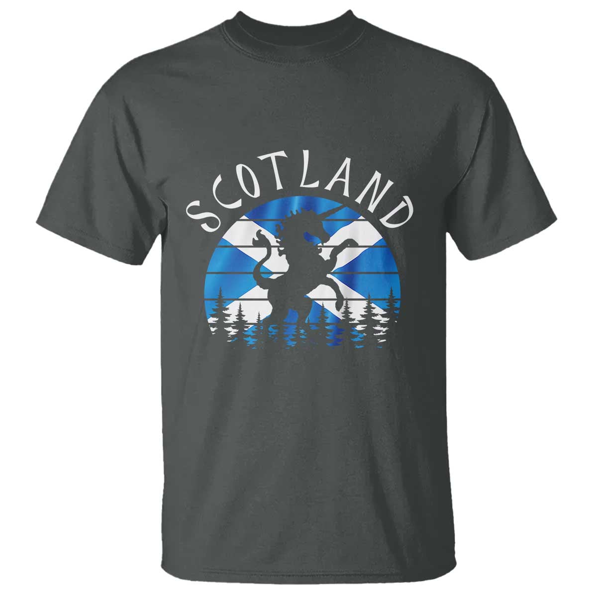 Funny Scotland Unicorn Scottish Flag Saltire T Shirt