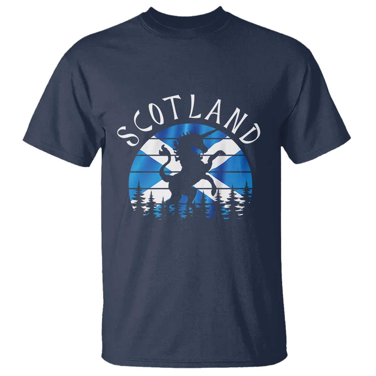 Funny Scotland Unicorn Scottish Flag Saltire T Shirt