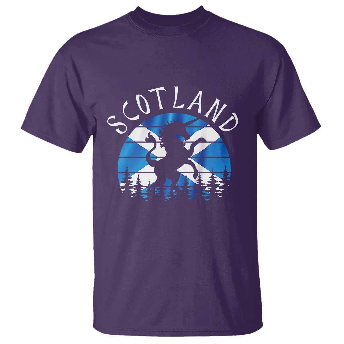 Funny Scotland Unicorn Scottish Flag Saltire T Shirt