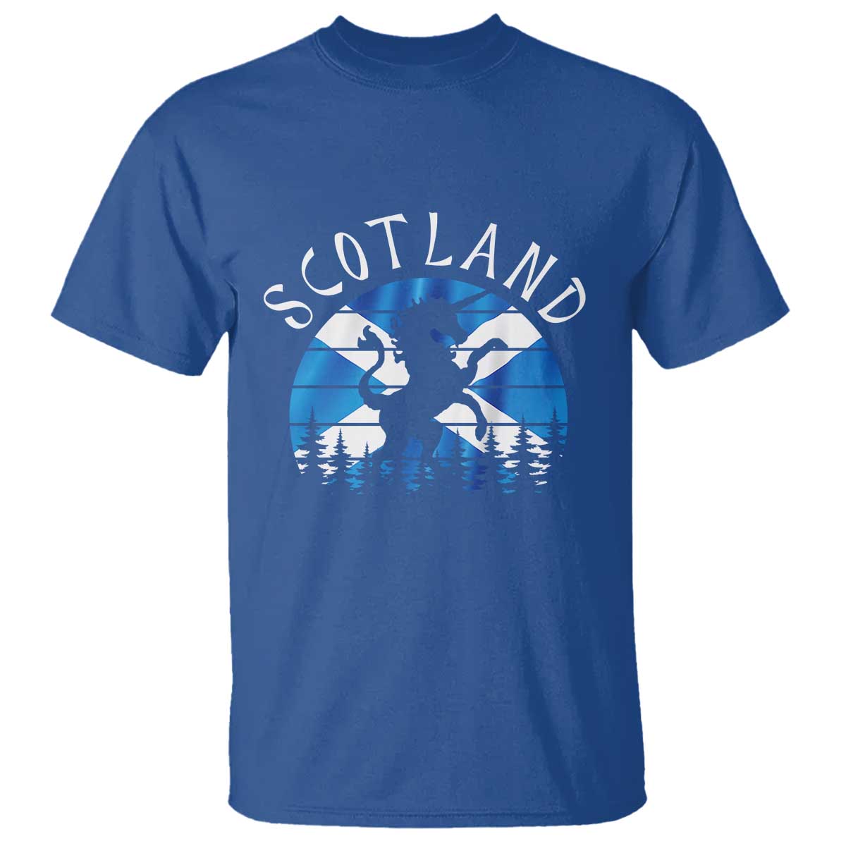 Funny Scotland Unicorn Scottish Flag Saltire T Shirt