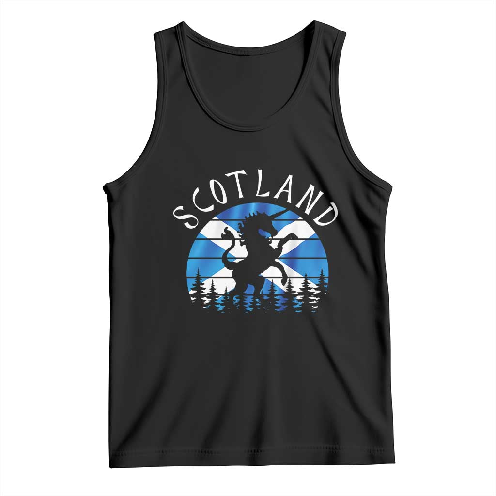 Funny Scotland Unicorn Scottish Flag Saltire Tank Top