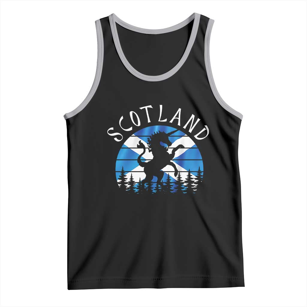 Funny Scotland Unicorn Scottish Flag Saltire Tank Top