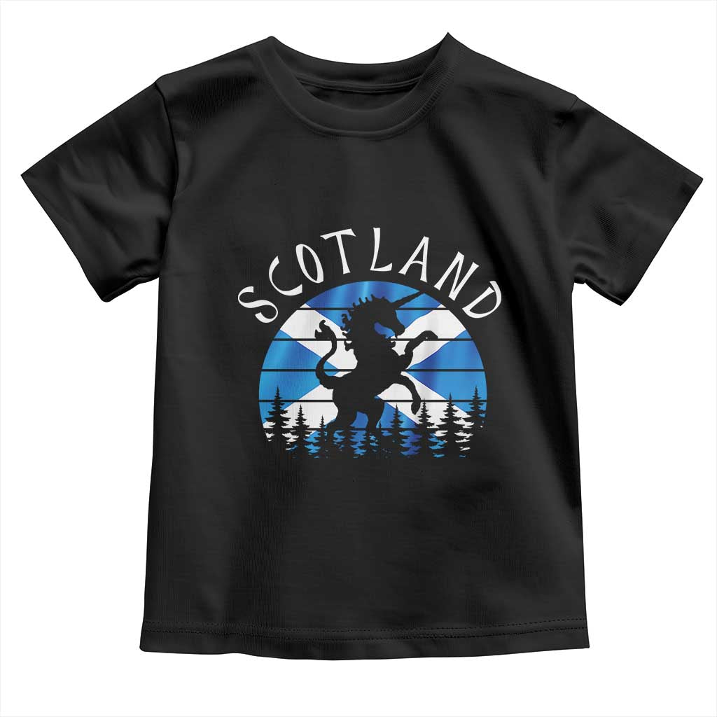 Funny Scotland Unicorn Scottish Flag Saltire Toddler T Shirt