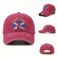 Funny Scotland Unicorn Scottish Flag Saltire Washed Cotton Baseball Cap