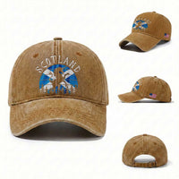 Funny Scotland Unicorn Scottish Flag Saltire Washed Cotton Baseball Cap