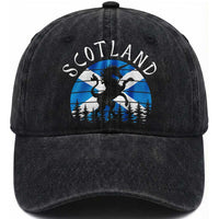 Funny Scotland Unicorn Scottish Flag Saltire Washed Cotton Baseball Cap