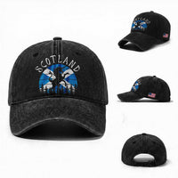 Funny Scotland Unicorn Scottish Flag Saltire Washed Cotton Baseball Cap