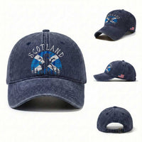 Funny Scotland Unicorn Scottish Flag Saltire Washed Cotton Baseball Cap