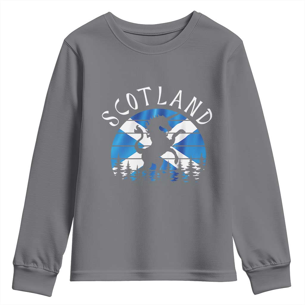 Funny Scotland Unicorn Scottish Flag Saltire Youth Sweatshirt