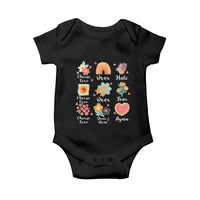 Choose Love Over Hate Fear Over And Over Again Baby Onesie Floral Inspirational Peace - Wonder Print Shop