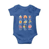 Choose Love Over Hate Fear Over And Over Again Baby Onesie Floral Inspirational Peace - Wonder Print Shop