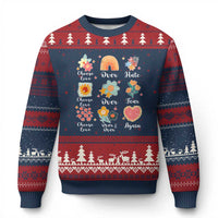 Choose Love Over Hate Fear Over And Over Again Ugly Christmas Sweater Floral Inspirational Peace - Wonder Print Shop