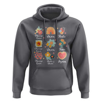 Choose Love Over Hate Fear Over And Over Again Hoodie Floral Inspirational Peace - Wonder Print Shop