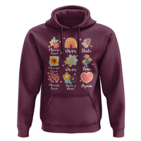 Choose Love Over Hate Fear Over And Over Again Hoodie Floral Inspirational Peace - Wonder Print Shop