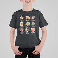 Choose Love Over Hate Fear Over And Over Again T Shirt For Kid Floral Inspirational Peace - Wonder Print Shop