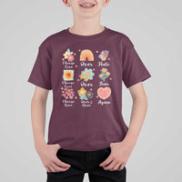 Choose Love Over Hate Fear Over And Over Again T Shirt For Kid Floral Inspirational Peace - Wonder Print Shop