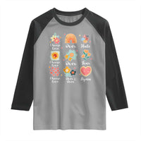 Choose Love Over Hate Fear Over And Over Again Raglan Shirt Floral Inspirational Peace - Wonder Print Shop