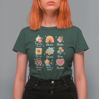 Choose Love Over Hate Fear Over And Over Again T Shirt For Women Floral Inspirational Peace - Wonder Print Shop
