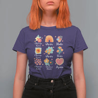 Choose Love Over Hate Fear Over And Over Again T Shirt For Women Floral Inspirational Peace - Wonder Print Shop