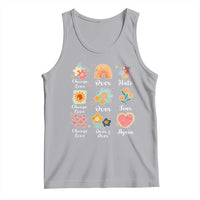 Choose Love Over Hate Fear Over And Over Again Tank Top Floral Inspirational Peace - Wonder Print Shop