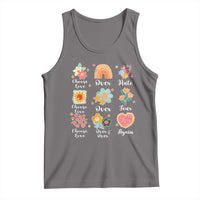 Choose Love Over Hate Fear Over And Over Again Tank Top Floral Inspirational Peace - Wonder Print Shop