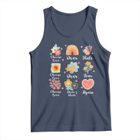 Choose Love Over Hate Fear Over And Over Again Tank Top Floral Inspirational Peace - Wonder Print Shop