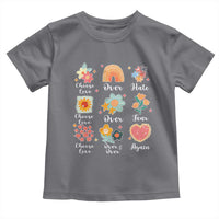 Choose Love Over Hate Fear Over And Over Again Toddler T Shirt Floral Inspirational Peace - Wonder Print Shop