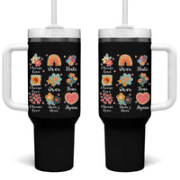 Choose Love Over Hate Fear Over And Over Again Tumbler With Handle Floral Inspirational Peace - Wonder Print Shop