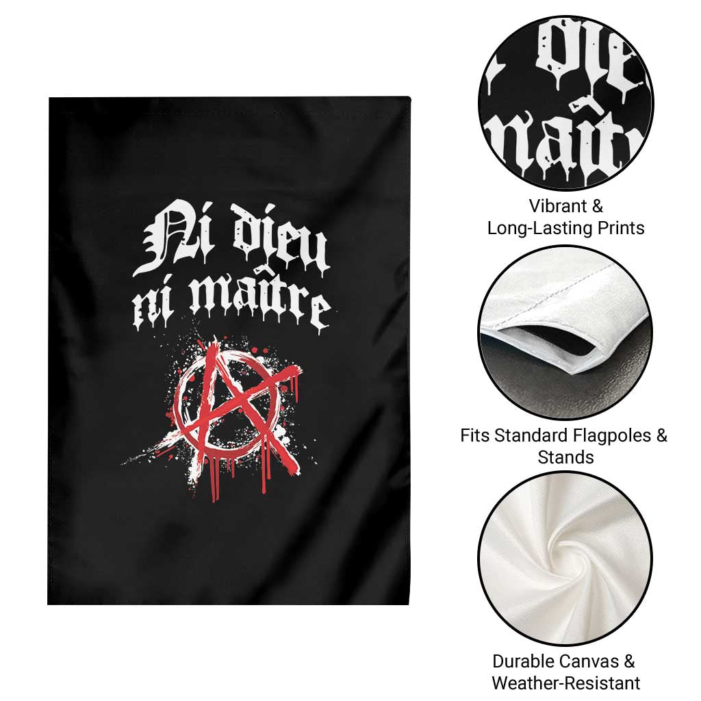 Ni Dieu Ni Matre No God No Masters Garden Flag Anarchy Symbol - Wonder Print Shop