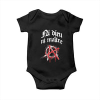 Ni Dieu Ni Matre No God No Masters Baby Onesie Anarchy Symbol
