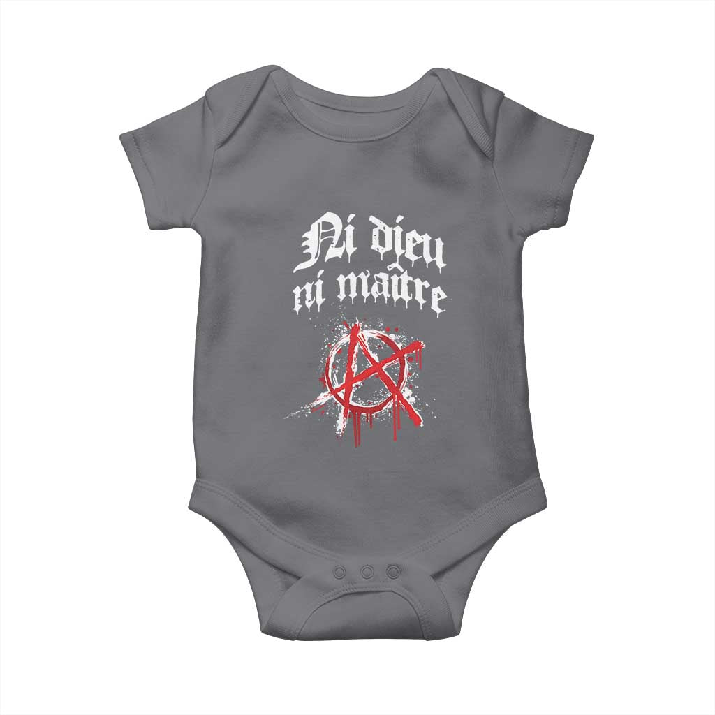 Ni Dieu Ni Matre No God No Masters Baby Onesie Anarchy Symbol