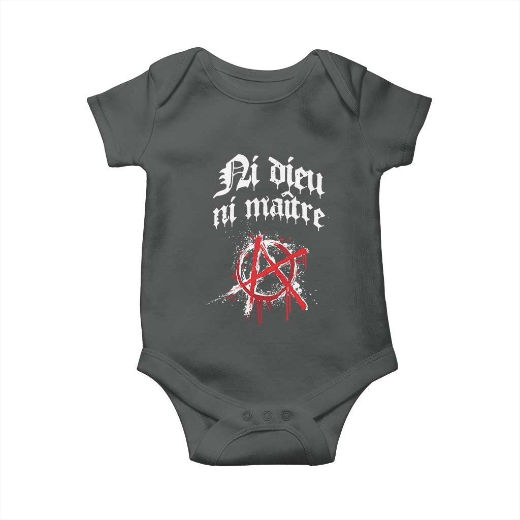 Ni Dieu Ni Matre No God No Masters Baby Onesie Anarchy Symbol