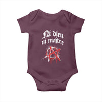Ni Dieu Ni Matre No God No Masters Baby Onesie Anarchy Symbol