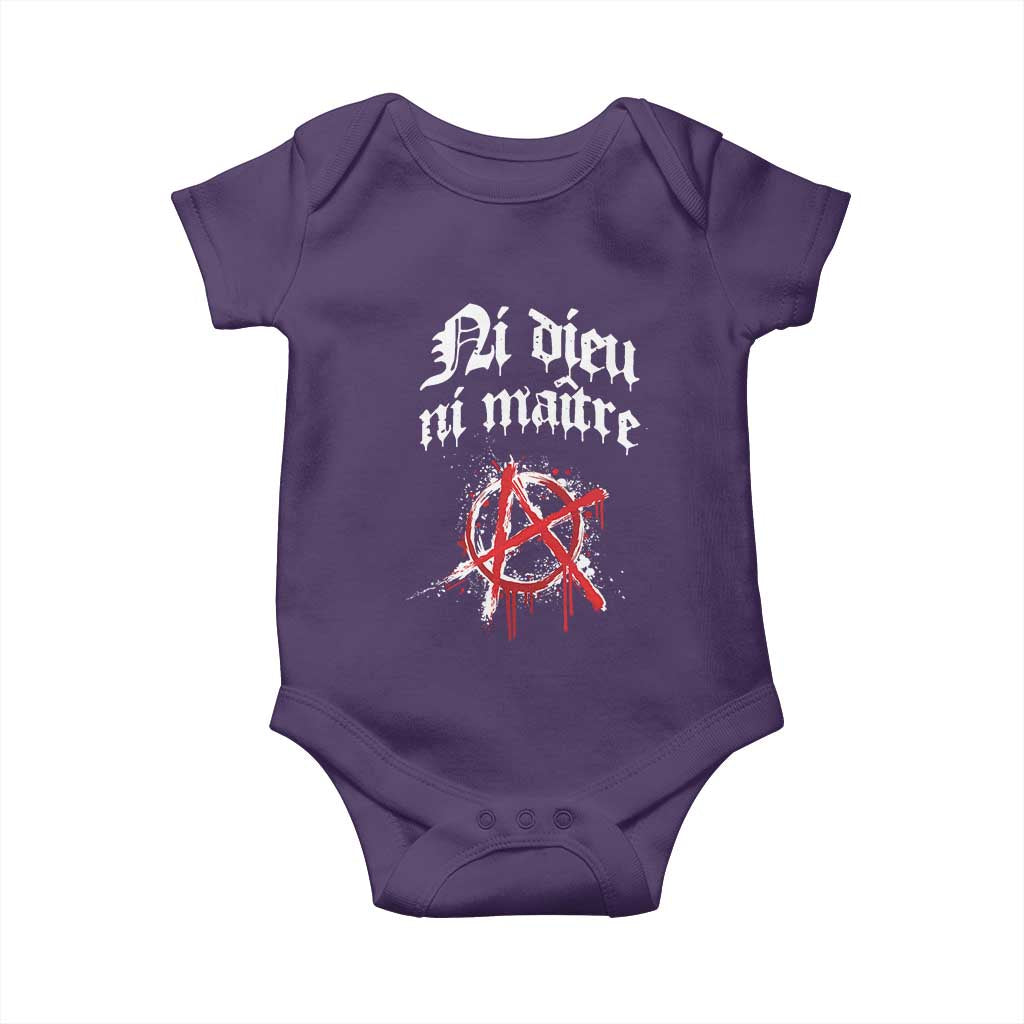 Ni Dieu Ni Matre No God No Masters Baby Onesie Anarchy Symbol