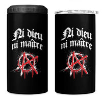 Ni Dieu Ni Matre No God No Masters 4 in 1 Can Cooler Tumbler Anarchy Symbol