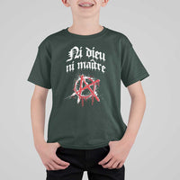 Ni Dieu Ni Matre No God No Masters T Shirt For Kid Anarchy Symbol