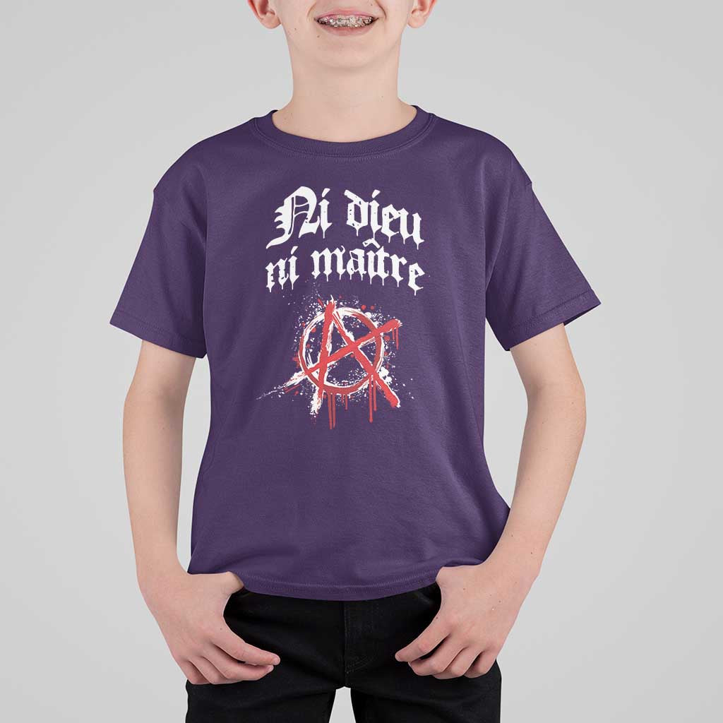 Ni Dieu Ni Matre No God No Masters T Shirt For Kid Anarchy Symbol