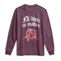 Ni Dieu Ni Matre No God No Masters Long Sleeve Shirt Anarchy Symbol