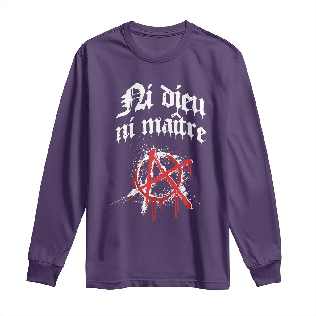 Ni Dieu Ni Matre No God No Masters Long Sleeve Shirt Anarchy Symbol