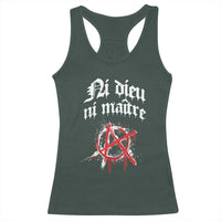 Ni Dieu Ni Matre No God No Masters Racerback Tank Top Anarchy Symbol