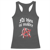 Ni Dieu Ni Matre No God No Masters Racerback Tank Top Anarchy Symbol