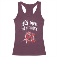Ni Dieu Ni Matre No God No Masters Racerback Tank Top Anarchy Symbol