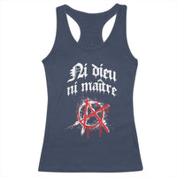 Ni Dieu Ni Matre No God No Masters Racerback Tank Top Anarchy Symbol