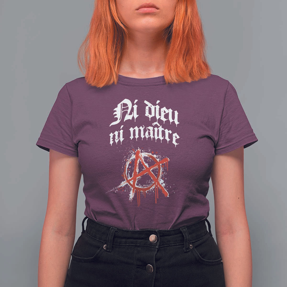 Ni Dieu Ni Matre No God No Masters T Shirt For Women Anarchy Symbol