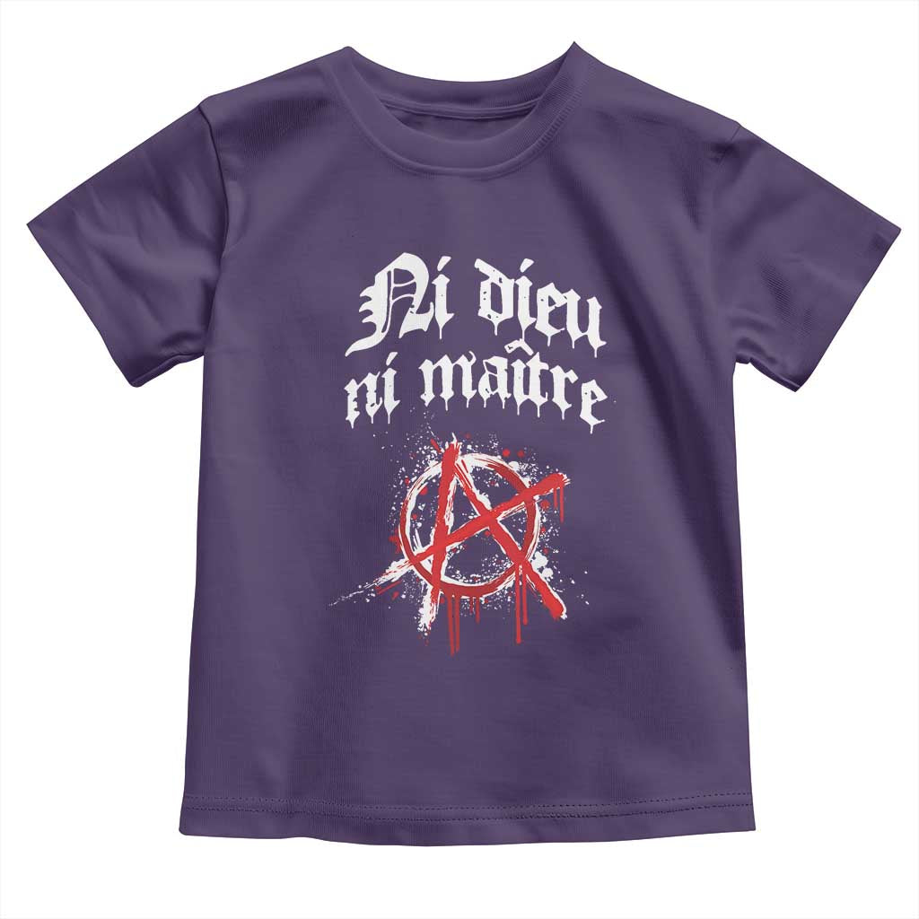 Ni Dieu Ni Matre No God No Masters Toddler T Shirt Anarchy Symbol