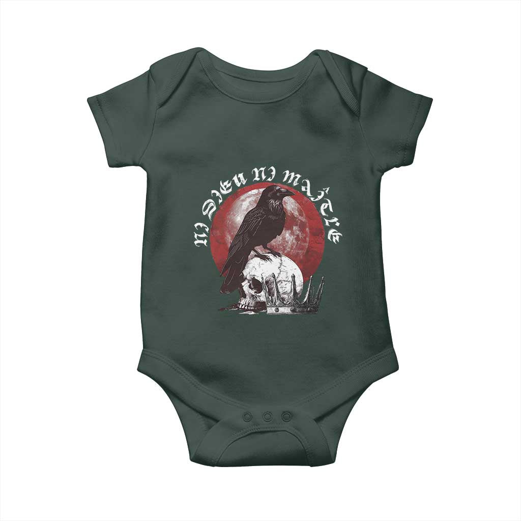Ni Dieu Ni Matre No God No Masters Baby Onesie Raven Skull