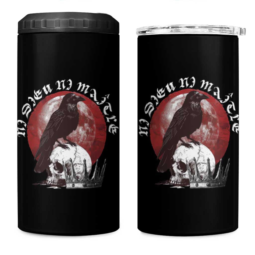 Ni Dieu Ni Matre No God No Masters 4 in 1 Can Cooler Tumbler Raven Skull