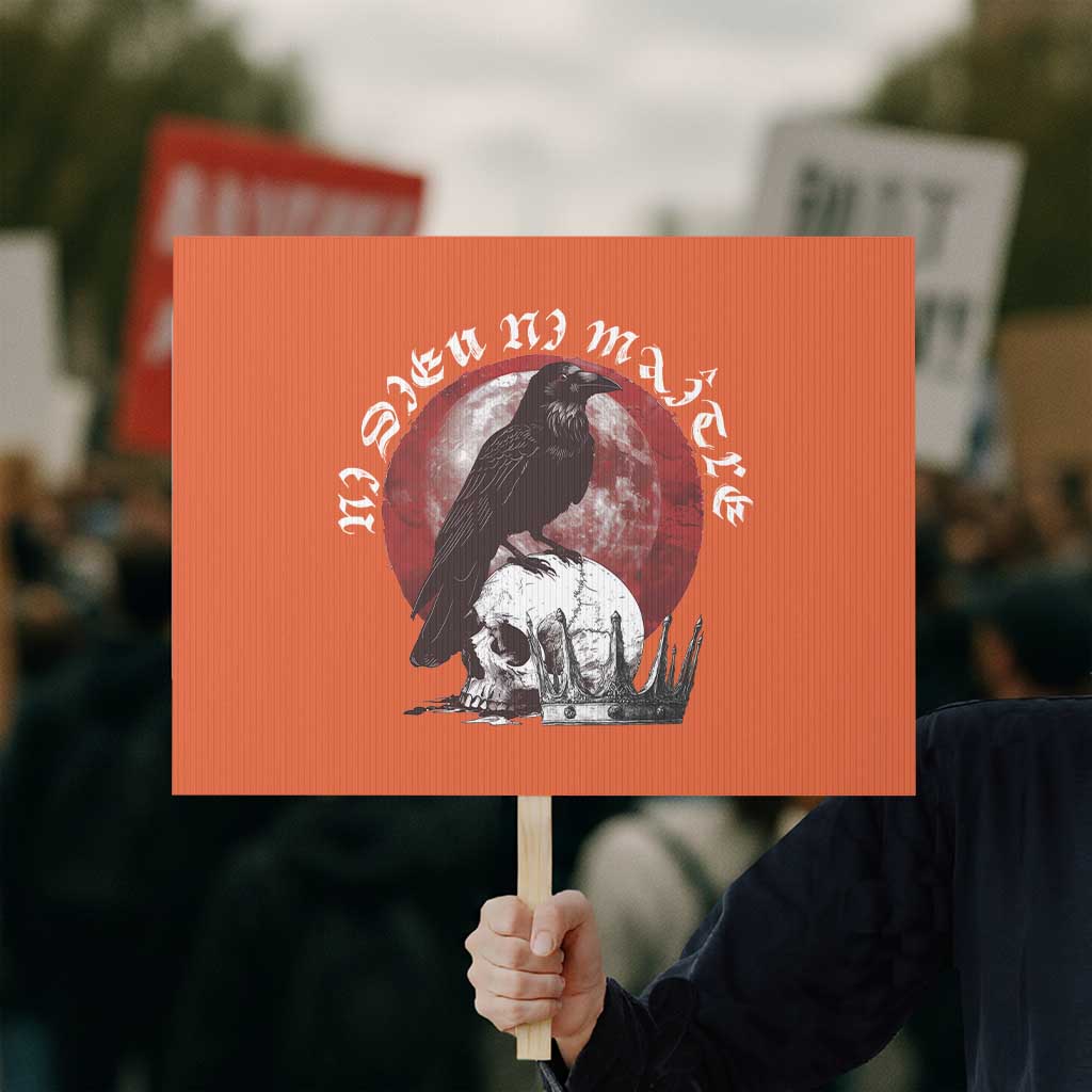 Ni Dieu Ni Maitre No God No Masters Protest Sign Raven Skull - Wonder Print Shop