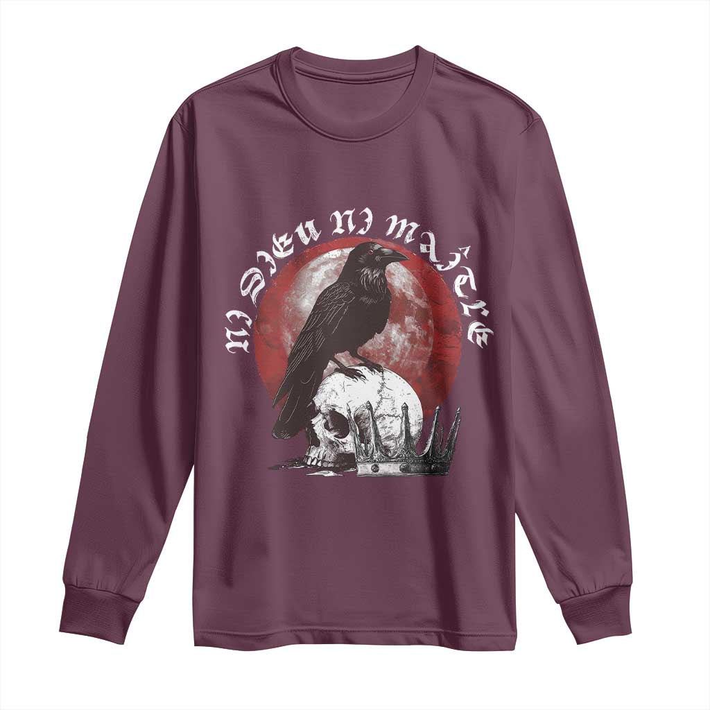 Ni Dieu Ni Matre No God No Masters Long Sleeve Shirt Raven Skull